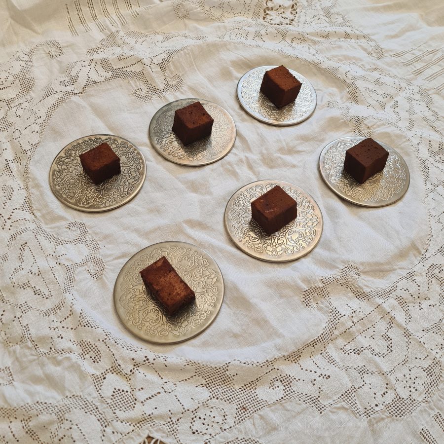 cacao and kefir gelatine cubes