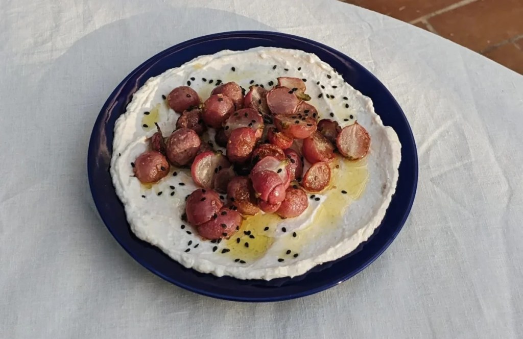 Roasted Radishes + Garlicy Kefir Labneh