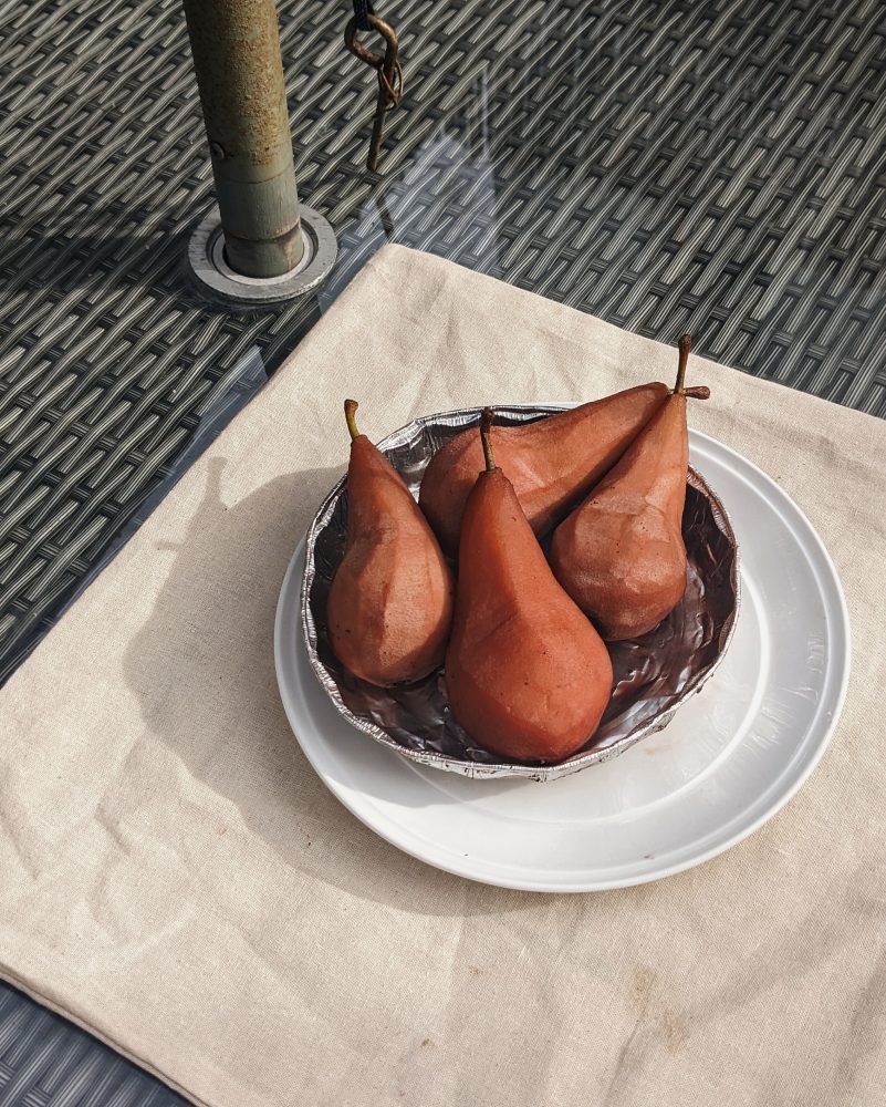 hibiscus poached pear