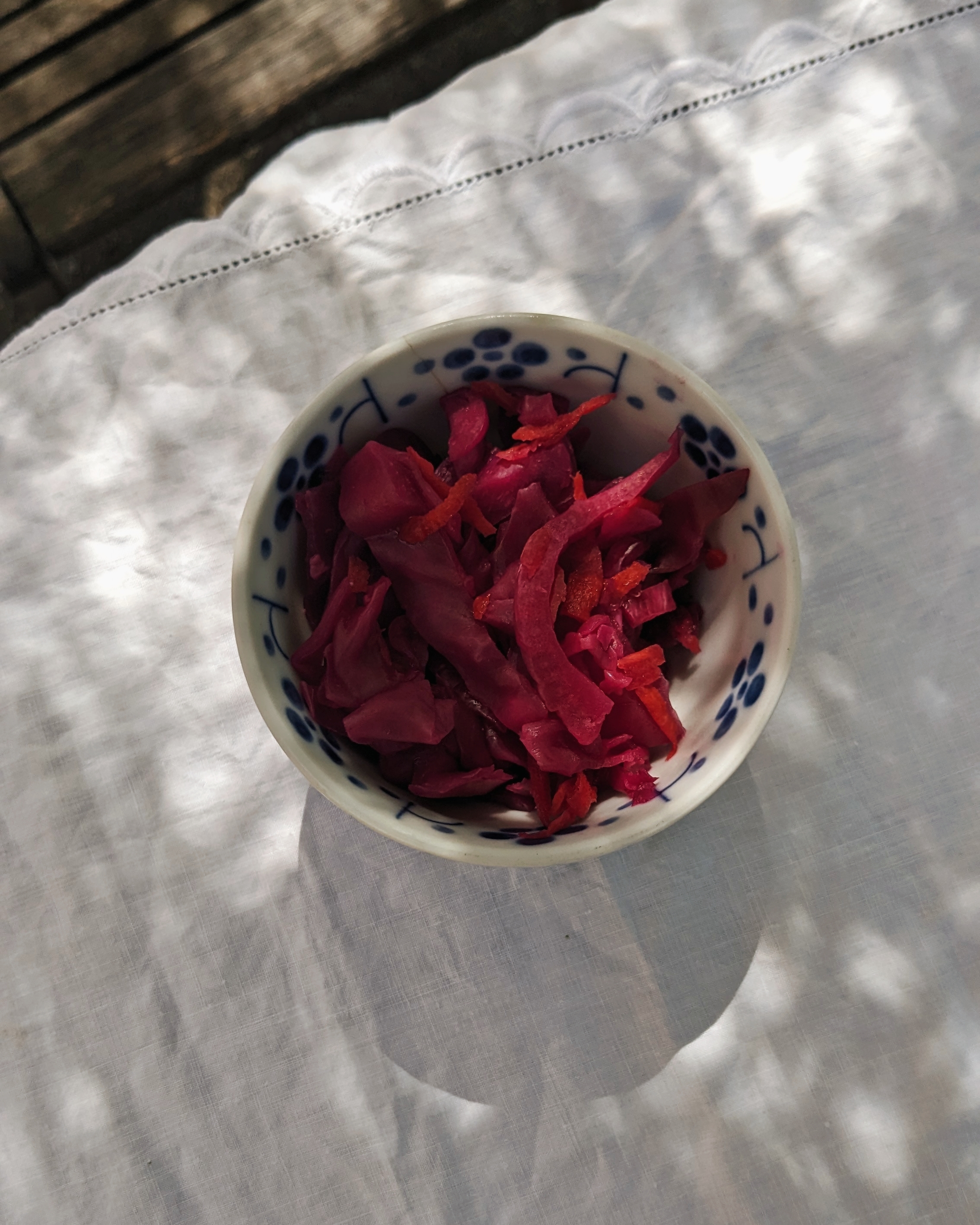 red cabbage and fennel kraut
